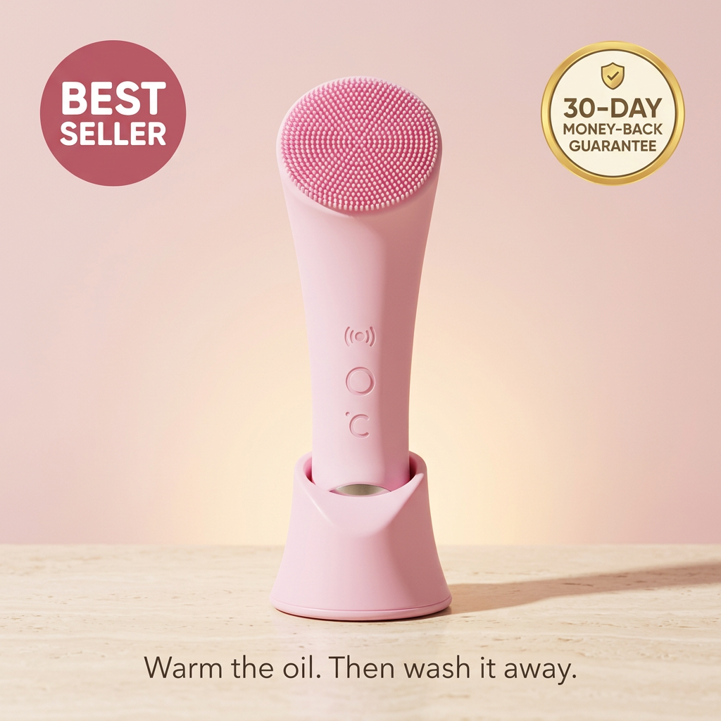 Heats, Loosens Oil and Deep Cleans: PoreMelt Heated Facial Cleansing Brush